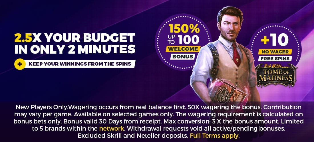 Power Slots | Welcome Package | 150% Bonus + 10 No Wager Free Spins