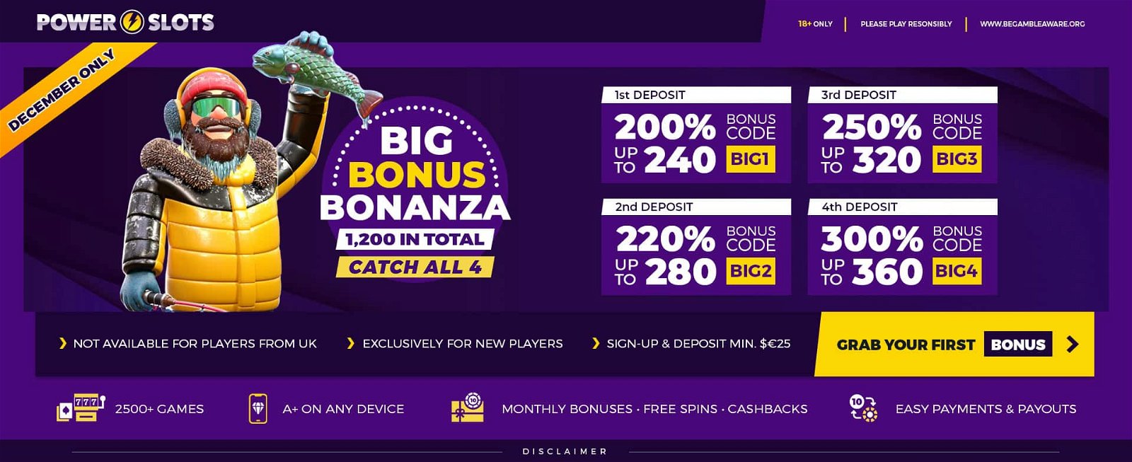Casino | MGA | December Offer | Big Bonus Bonanza