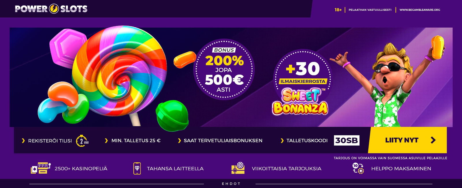 Casino | Welcome Offer | FI | Jopa 500€ asti